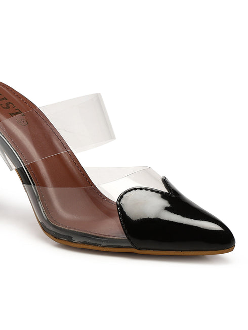 GNIST Love heart Transparent Black Heels